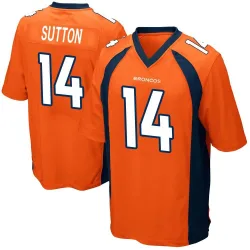 Men's Courtland Sutton Denver Broncos No.14 Game Team Color Jersey - Orange