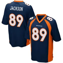 Men's Courtney Jackson Denver Broncos No.89 Game Alternate Jersey - Navy Blue