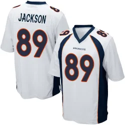 Men's Courtney Jackson Denver Broncos No.89 Game Jersey - White