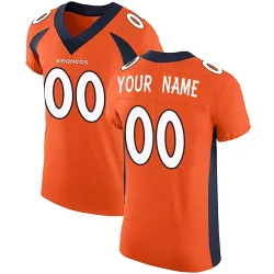 Men's Custom Denver Broncos No.00 Elite Team Color Vapor Untouchable Jersey - Orange