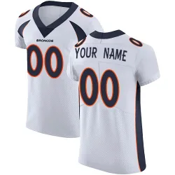 Men's Custom Denver Broncos No.00 Elite Vapor Untouchable Jersey - White