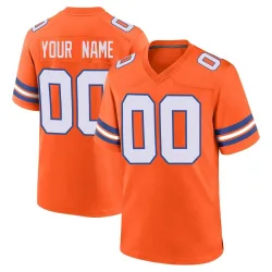 Men's Custom Denver Broncos No.00 Game Alternate Mile High Collection 1977 Throwback Jersey - Orange