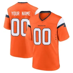 Men's Custom Denver Broncos No.00 Game Jersey - Orange