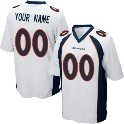 Men's Custom Denver Broncos No.00 Game Jersey - White