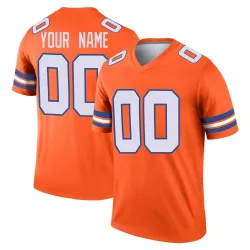 Men's Custom Denver Broncos No.00 Legend Alternate Mile High Collection 1977 Throwback Jersey - Orange