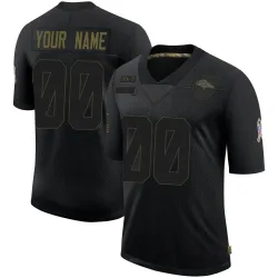 Men's Custom Denver Broncos No.00 Limited 2020 Salute To Service Jersey - Black