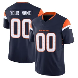 Men's Custom Denver Broncos No.00 Limited Alternate Vapor F.U.S.E. Jersey - Navy