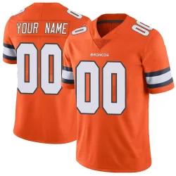Men's Custom Denver Broncos No.00 Limited Color Rush Vapor Untouchable Jersey - Orange