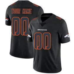 Men's Custom Denver Broncos No.00 Limited Jersey - Black Impact