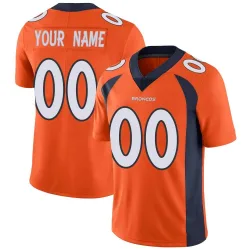 Men's Custom Denver Broncos No.00 Limited Team Color Vapor Untouchable Jersey - Orange
