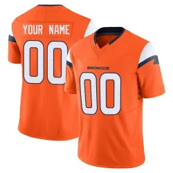 Men's Custom Denver Broncos No.00 Limited Vapor F.U.S.E. 2nd Jersey - Orange