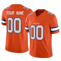 Men's Custom Denver Broncos No.00 Limited Vapor F.U.S.E. Jersey - Orange