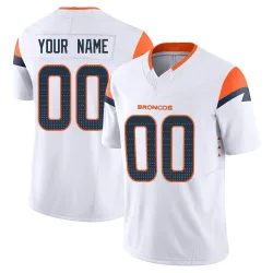 Men's Custom Denver Broncos No.00 Limited Vapor F.U.S.E. Jersey - White