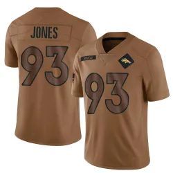Men's D.J. Jones Denver Broncos No.93 Limited 2023 Salute To Service Jersey - Brown