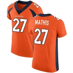 Men's Damarri Mathis Denver Broncos No.27 Elite Team Color Vapor Untouchable Jersey - Orange