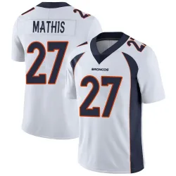 Men's Damarri Mathis Denver Broncos No.27 Limited Vapor Untouchable Jersey - White