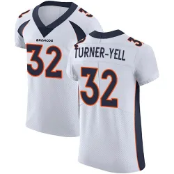 Men's Delarrin Turner-Yell Denver Broncos No.32 Elite Vapor Untouchable Jersey - White