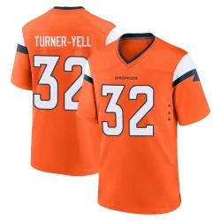 Men's Delarrin Turner-Yell Denver Broncos No.32 Game Jersey - Orange