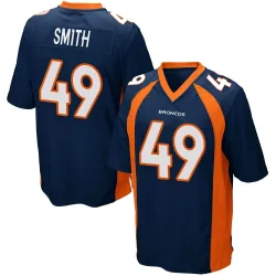Men's Dennis Smith Denver Broncos No.49 Game Alternate Jersey - Navy Blue