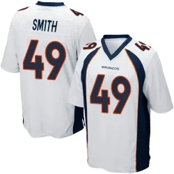 Men's Dennis Smith Denver Broncos No.49 Game Jersey - White