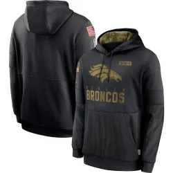 Men's Denver Broncos No. 2020 Salute to Service Sideline Performance Pullover Hoodie - Black