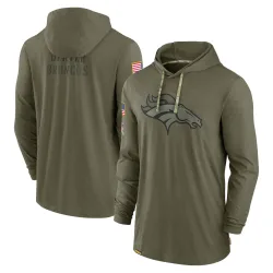Men's Denver Broncos No. 2022 Salute to Service Tonal Pullover Hoodie - Olive