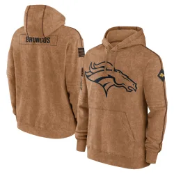 Men's Denver Broncos No. 2023 Salute to Service Club Pullover Hoodie - Brown