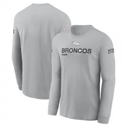 Men's Denver Broncos No. 2024 Salute To Service Long Sleeve T-Shirt - Gray