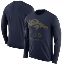 Men's Denver Broncos No. Legend 2018 Salute to Service Sideline Performance Long Sleeve T-Shirt - Navy