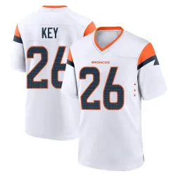 Men's Devon Key Denver Broncos No.26 Game 2nd Jersey - White