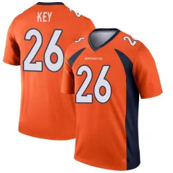 Men's Devon Key Denver Broncos No.26 Legend Jersey - Orange