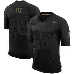 Men's Devon Key Denver Broncos No.26 Limited 2020 Salute To Service Jersey - Black