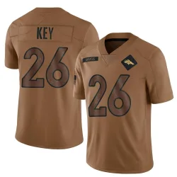 Men's Devon Key Denver Broncos No.26 Limited 2023 Salute To Service Jersey - Brown