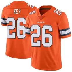 Men's Devon Key Denver Broncos No.26 Limited Color Rush Vapor Untouchable Jersey - Orange