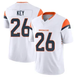 Men's Devon Key Denver Broncos No.26 Limited Vapor F.U.S.E. Jersey - White