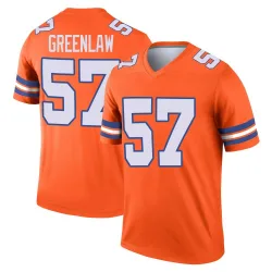 Men's Dre Greenlaw Denver Broncos No.57 Legend Alternate Mile High Collection 1977 Throwback Jersey - Orange