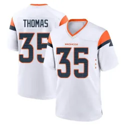 Men's Dymonte Thomas Denver Broncos No.35 Game 2nd Jersey - White