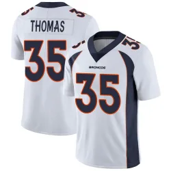 Men's Dymonte Thomas Denver Broncos No.35 Limited Vapor Untouchable Jersey - White