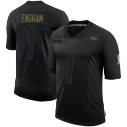 Men's Evan Engram Denver Broncos No.1 Limited 2020 Salute To Service Jersey - Black