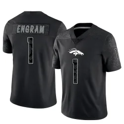 Men's Evan Engram Denver Broncos No.1 Limited Reflective Jersey - Black