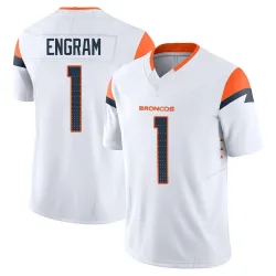 Men's Evan Engram Denver Broncos No.1 Limited Vapor F.U.S.E. Jersey - White
