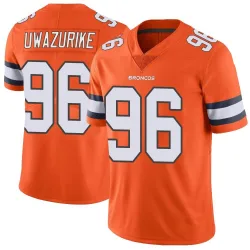 Men's Eyioma Uwazurike Denver Broncos No.96 Limited Color Rush Vapor Untouchable Jersey - Orange
