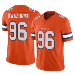 Men's Eyioma Uwazurike Denver Broncos No.96 Limited Vapor F.U.S.E. Jersey - Orange