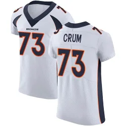Men's Frank Crum Denver Broncos No.73 Elite Vapor Untouchable Jersey - White