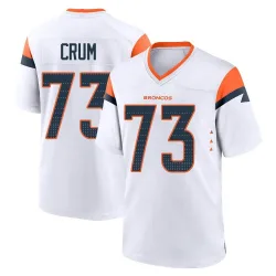 Men's Frank Crum Denver Broncos No.73 Game 2nd Jersey - White