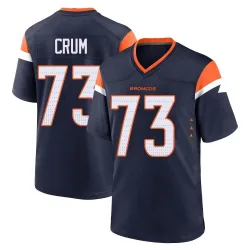 Men's Frank Crum Denver Broncos No.73 Game Alternate Jersey - Navy