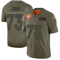Men's Frank Crum Denver Broncos No.73 Limited 2019 Salute to Service Jersey - Camo