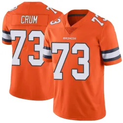 Men's Frank Crum Denver Broncos No.73 Limited Color Rush Vapor Untouchable Jersey - Orange