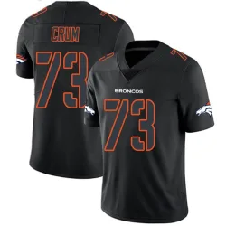 Men's Frank Crum Denver Broncos No.73 Limited Jersey - Black Impact