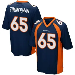 Men's Gary Zimmerman Denver Broncos No.65 Game Alternate Jersey - Navy Blue